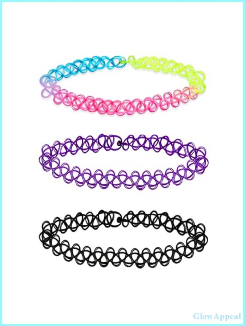 3PCS Tattoo Choker Necklace Stretchy Elastic Plastic 90s Y2K Gothic Jewelry Gift